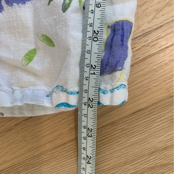 Hot Cotton Marc Ware Linen Cotton Blend Beach Theme Wide Leg Pull On Pants L - Picture 9 of 10